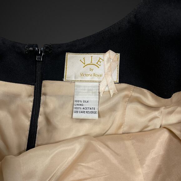 Vie By Victoria Royal Party Dress Black 8 Heavy Beaded Cocktail Vintage - Picture 8 of 13